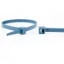 WKK 15032671 Metalu aptinkami mėlyni laidų raiščiai 100 mm x 2,5 mm, 100 vnt. paketas