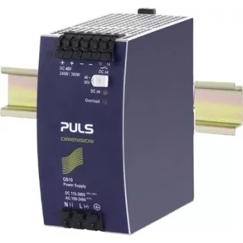 PULS QS10.481-D1 DIMENSION DIN bėgio maitinimo šaltinis 48 V DC 5 A 240 W, 1 išėjimas, 3 fazių 380-480 V AC įėjimas, aliuminio korpusas