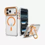 Spigen Ultra Hybrid Optik S MagSafe dėklas iPhone 17 Pro / 18 Pro - permatomas/oranžinis