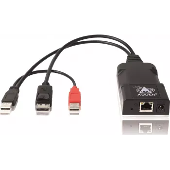 ADDER ALIF101T-DP DisplayPort KVM prailgintuvo siųstuvas per Cat5e/6/7 - 2560x1600, USB 2.0, audio, juodas aliuminis