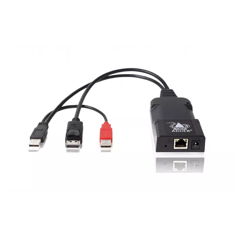 ADDER ALIF101T-DP DisplayPort KVM prailgintuvo siųstuvas per Cat5e/6/7 - 2560x1600, USB 2.0, audio, juodas aliuminis
