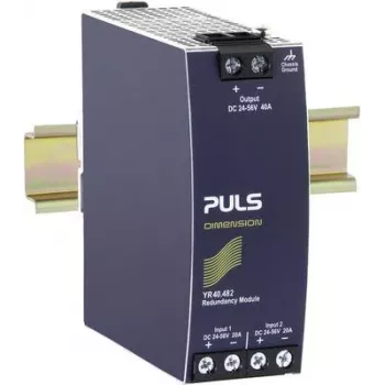 PULS YR40.482 DIN bėgio redundancijos modulis, 24-48 VDC, 40 A, 2 įėjimai, 1 išėjimas