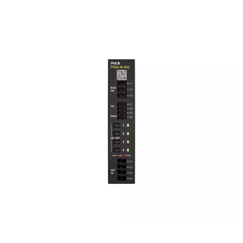 PULS PISA-M-402 elektroninis grandinės pertraukiklis, 4 kanalų, 24 VDC, 8 A vienam kanalui, DIN bėgiui