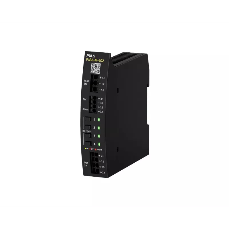 PULS PISA-M-402 elektroninis grandinės pertraukiklis, 4 kanalų, 24 VDC, 8 A vienam kanalui, DIN bėgiui