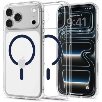 Spigen Ultra Hybrid MagSafe dėklas iPhone 17 Pro Max / 18 Pro Max - skaidrus / tamsiai mėlynas