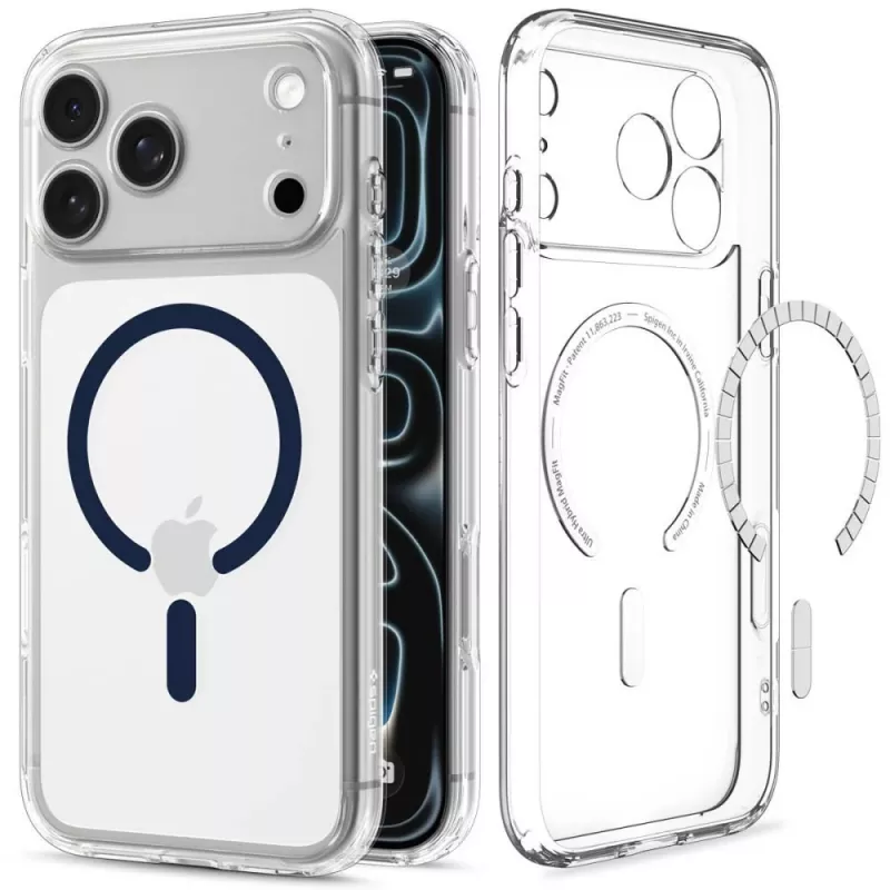 Spigen Ultra Hybrid MagSafe dėklas iPhone 17 Pro Max / 18 Pro Max - skaidrus / tamsiai mėlynas