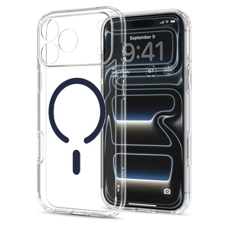 Spigen Ultra Hybrid MagSafe dėklas iPhone 17 Pro Max / 18 Pro Max - skaidrus / tamsiai mėlynas