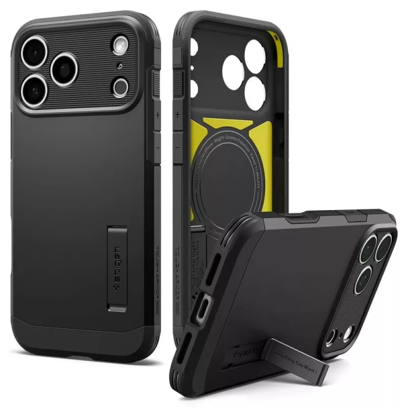 Spigen Tough Armor T MagSafe dėklas iPhone 17 Pro Max / 18 Pro Max - juodas
