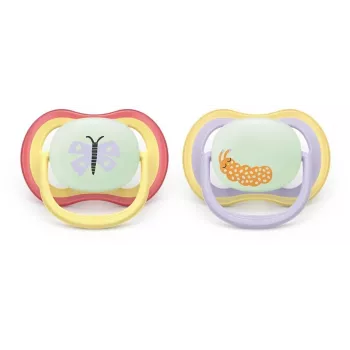 Philips AVENT Ultra Air Night žindukas 0-6 mėn., 2 vnt., švytintis tamsoje