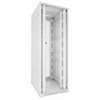 DSIT 47U 19 inch serverinė spinta, perforuotos dvigubos durys priekyje ir gale, balta, 800x1000x2200 mm (DS8047DD-W)
