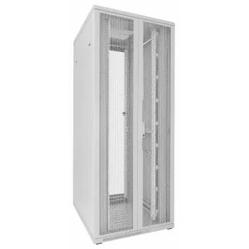 DSIT 42U 19 inch serverių spintos stelažas, perforuotos dvigubos priekinės ir galinės durelės, baltas, 800x1000x2000mm (DS8042DD-W)