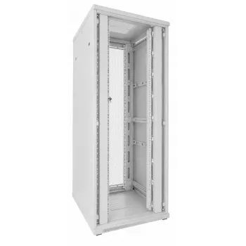 DSIT 42U 19 inch serverių spintos stelažas, perforuotos dvigubos priekinės ir galinės durelės, baltas, 800x1000x2000mm (DS8042DD-W)