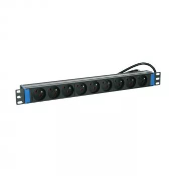 DSIT 19 inch 9 lizdų PDU su įžeminimo kontaktu (DS-9PDU-PE)