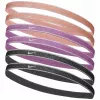 Nike Swoosh Sport Metallic plaukų raišteliai, 6 vnt. – persikų, rožinės, pilkos spalvos