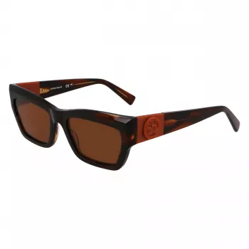 Longchamp LO763S-211 moteriški akiniai nuo saulės, Havana rėmeliai, rudi gradientiniai lęšiai, 53mm
