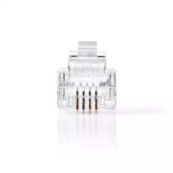DSIT RJ11 telefono kištukas - 4 kontaktų - 10 vnt. (DC-RJ11-10PCE)