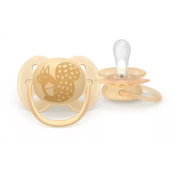 Philips Avent Ultra Soft DECO žindukas 6-18 mėn., 2 vnt., pilkas