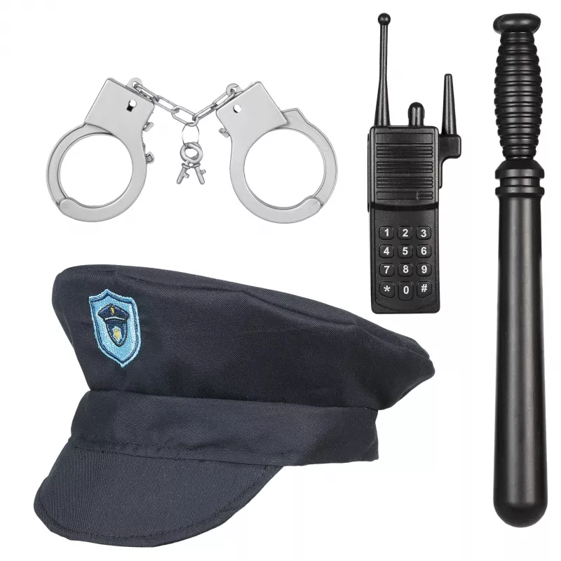 Souza! Policijos pareigūno kostiumas su kepure ir aksesuarais, 4-7 metų