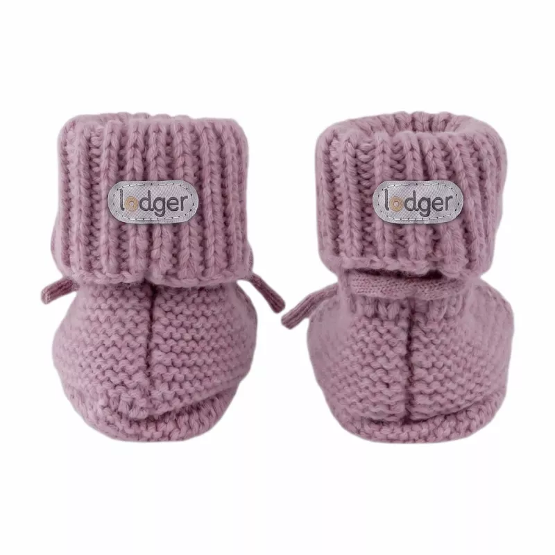 Lodger Slipper merino vilnos kūdikių šlepetės, rausvos (mauve), 0-6 mėn.