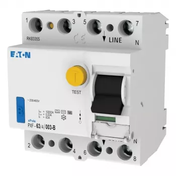 Eaton PXF-63/4/003-B liekamosios srovės automatinis jungiklis, 63 A, 4 polių, 30 mA, B tipo 300302
