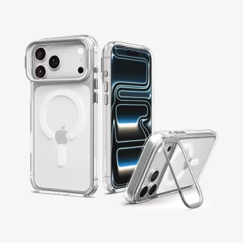 SPIGEN Ultra Hybrid Optik S MagSafe dėklas iPhone 17 Pro Max / 18 Pro Max - permatomas/sidabrinis