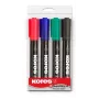 Kores K MARKER Permanentinis Markeris, Kaltinio Antgalio, 3-5 mm, Įvairių Spalvų, 4 dalių Rinkinys M20945