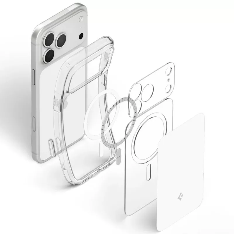 Spigen Ultra Hybrid T Mag MagSafe dėklas iPhone 18 Pro Max / 17 Pro Max - blizgus baltas
