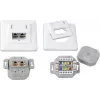 Wirewin DD-TRIO-K5E UP2 WS Cat5e ekranuotas įleidžiamas duomenų lizdas, 2x RJ45, LSA, grynai balta