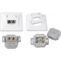 Wirewin DD-TRIO-K5E UP2 WS Cat5e ekranuotas įleidžiamas duomenų lizdas, 2x RJ45, LSA, grynai balta