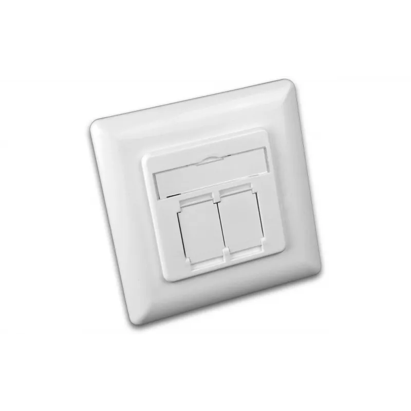 Wirewin DD-TRIO-K5E UP2 WS Cat5e ekranuotas įleidžiamas duomenų lizdas, 2x RJ45, LSA, grynai balta