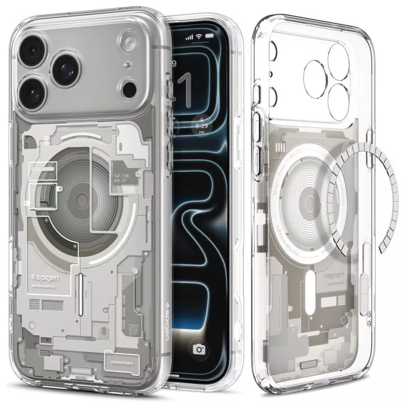 SPIGEN Ultra Hybrid MagSafe iPhone 17 Pro / 18 Pro Zero One Natural Titanium dėklas