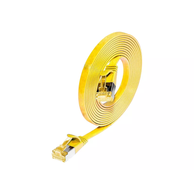 Wirewin SLIM PKW-STP-SLIM-K6A 0,1 m Cat6a U/FTP tinklo kabelis, geltonas