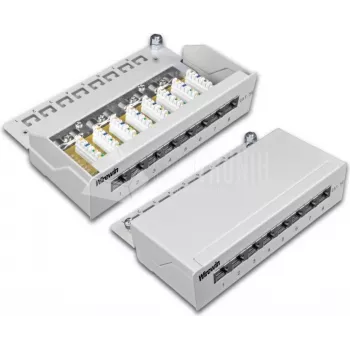 Wirewin DVP-TRIO-K5E 8 - 8 prievadų Cat5e ekranuotas stalinis prievadų skydas, LSA montavimas