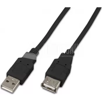 Wirewin USB A-A MF 0.5 SW USB 2.0 prailginimo kabelis, 0,5 m, juodas
