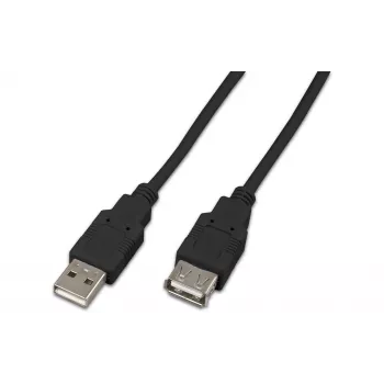 Wirewin USB A-A MF 0.5 SW USB 2.0 prailginimo kabelis, 0,5 m, juodas