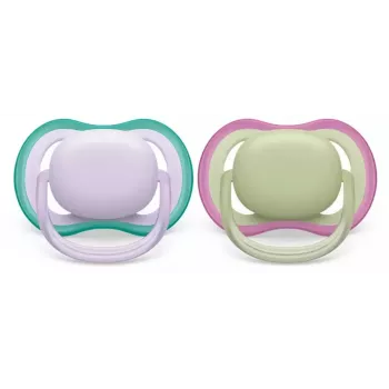 Philips Avent Ultra Air žindukas 0-6 mėn., 2 vnt., mergaitėms, rožinė/violetinė, SCF085/24