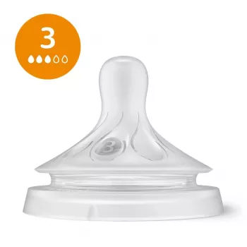 Philips Avent Natural Response silikoniniai čiulptukai buteliukams (3 vnt., Flow 3, nuo 1 mėn.)