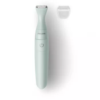 PHILIPS Essential Bikini Trimmer BRT398/15, saugus skutimasis jautrioms vietoms, šlapias ir sausas, 3 ilgio nustatymai, maitinamas baterija, baltas su rožiniais akcentais