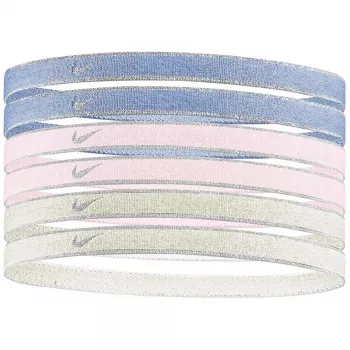 Nike Swoosh Sport plaukų gumelės, 6 vnt. rinkinys – Metallic Purple, Pink, Yellow N1002008511OS