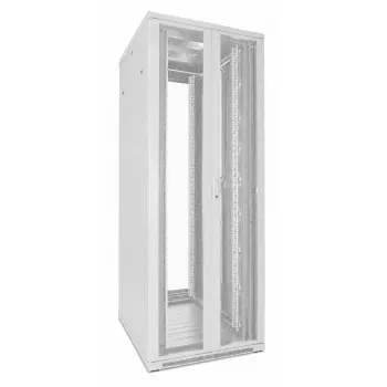 DSIT 47U 19 colių serverinė spinta 800x800x2200mm balta su perforuotomis dvigubomis durimis DS8847DD-W