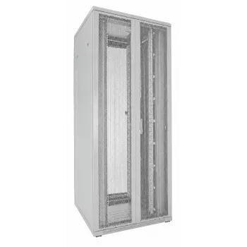 DSIT 42U 19 colių serverinė spintelė 800x800x2000mm balta, perforuotos dvigubos priekinės ir galinės durelės DS8842DD-W