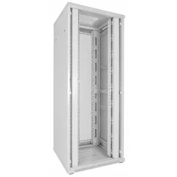 DSIT 42U 19 colių serverinė spintelė 800x800x2000mm balta, perforuotos dvigubos priekinės ir galinės durelės DS8842DD-W