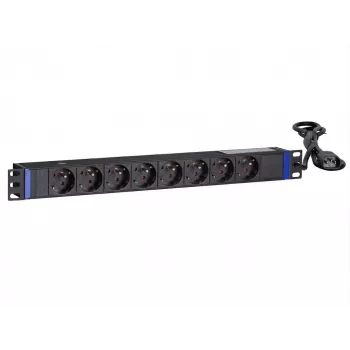 DSIT 19 colių 8 lizdų stovo PDU su C14 kištuku ir įžeminimo kontaktu (DS-8PDU-C14-PE)
