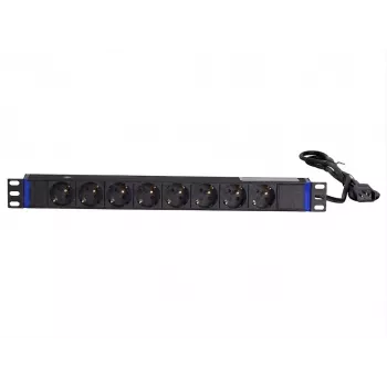 DSIT 19 colių 8 lizdų stovo PDU su C14 kištuku ir įžeminimo kontaktu (DS-8PDU-C14-PE)