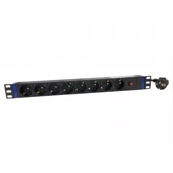 DSIT 19 colių 8 vietų PDU su pagrindiniu jungikliu ir apsauga nuo perkrovos (DS-8PDU-MO-PE)