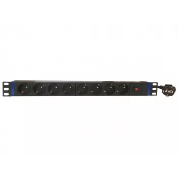 DSIT 19 colių 8 vietų PDU su pagrindiniu jungikliu ir apsauga nuo perkrovos (DS-8PDU-MO-PE)