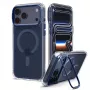 SPIGEN Ultra Hybrid Optik S MagSafe dėklas, skirtas iPhone 17 Pro Max / 18 Pro Max - skaidrus / tamsiai mėlynas
