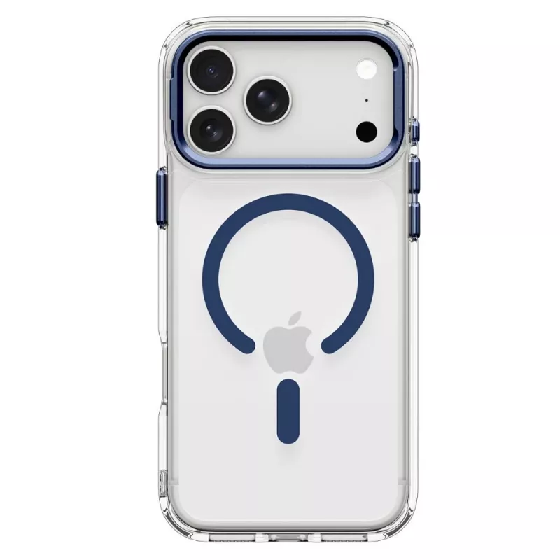 SPIGEN Ultra Hybrid Optik S MagSafe dėklas, skirtas iPhone 17 Pro Max / 18 Pro Max - skaidrus / tamsiai mėlynas