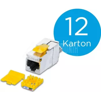Wirewin WKS JACK KAT6A SLIM 12 CAT6A 10 Gigabit Ethernet ekranuotas Keystone modulis, 12 vnt.