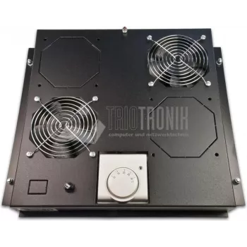 Wirewin FAN ROOF 2V BL stogo aušinimo ventiliatorius 19 inch spintai, 2 ventiliatoriai, 230V, 460 m³/h, juodas